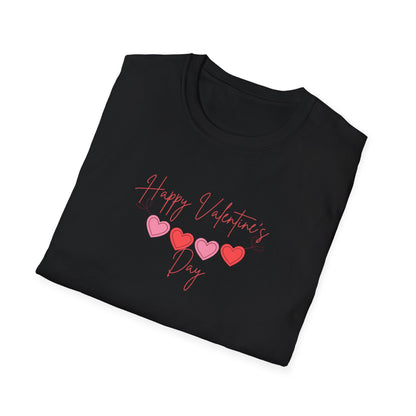 Unisex Softstyle T-Shirt Happy Valentine's Day Four Hearts