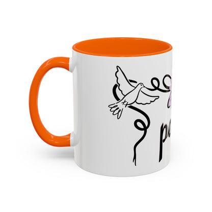 Accent Coffee Mug - Doves with Flower & Peace