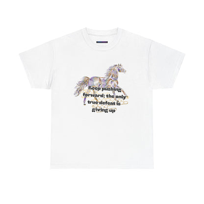 Unisex Heavy Cotton Tee Horse with a Quote Inspiring Success