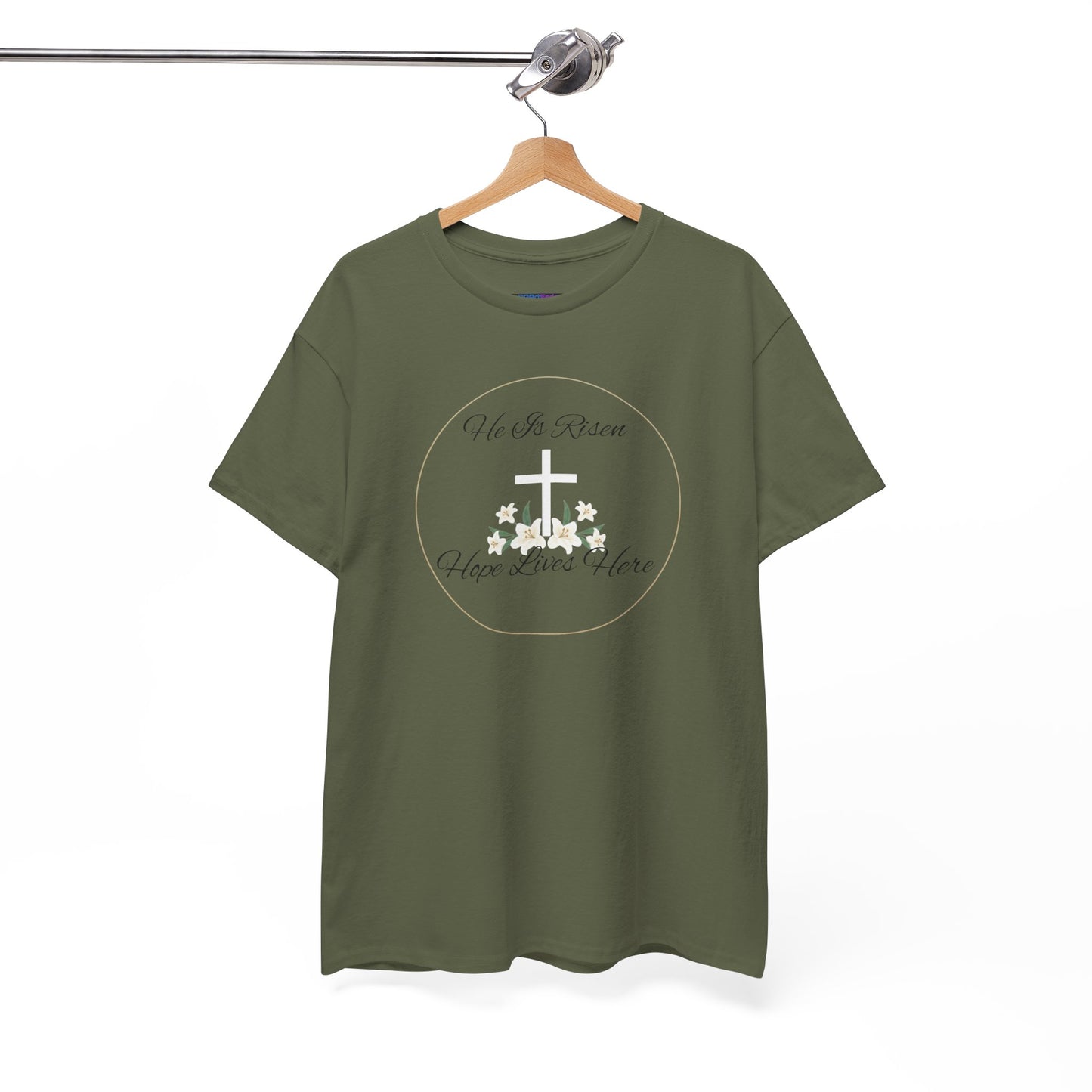 Unisex Heavy Cotton – He is Risen, Hope Lives Here