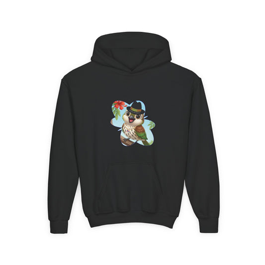 Youth Heavy Blend Hooded Sweatshirt Cigüita the Palmchat