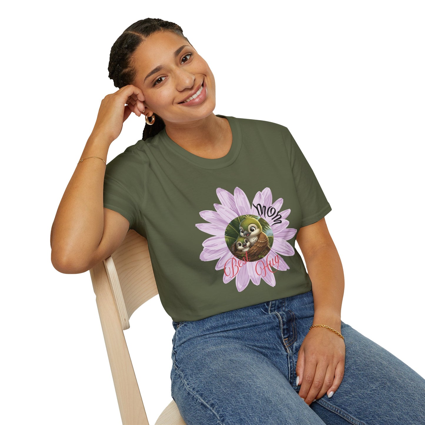 Cigüita Mother’s Embrace Flower Design - Softstyle T-Shirt