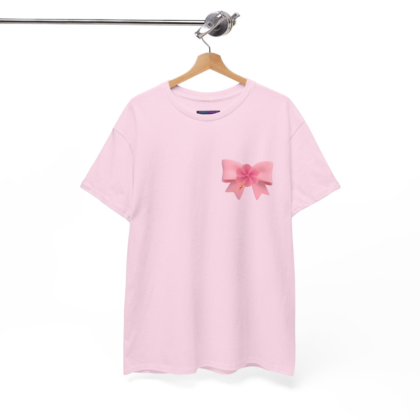 Cute Pink Bow with Flower Accent - Heavy Cotton Tee