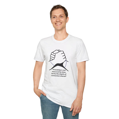 Unisex Softstyle T-Shirt Clasped Hands with Quote of Friendship