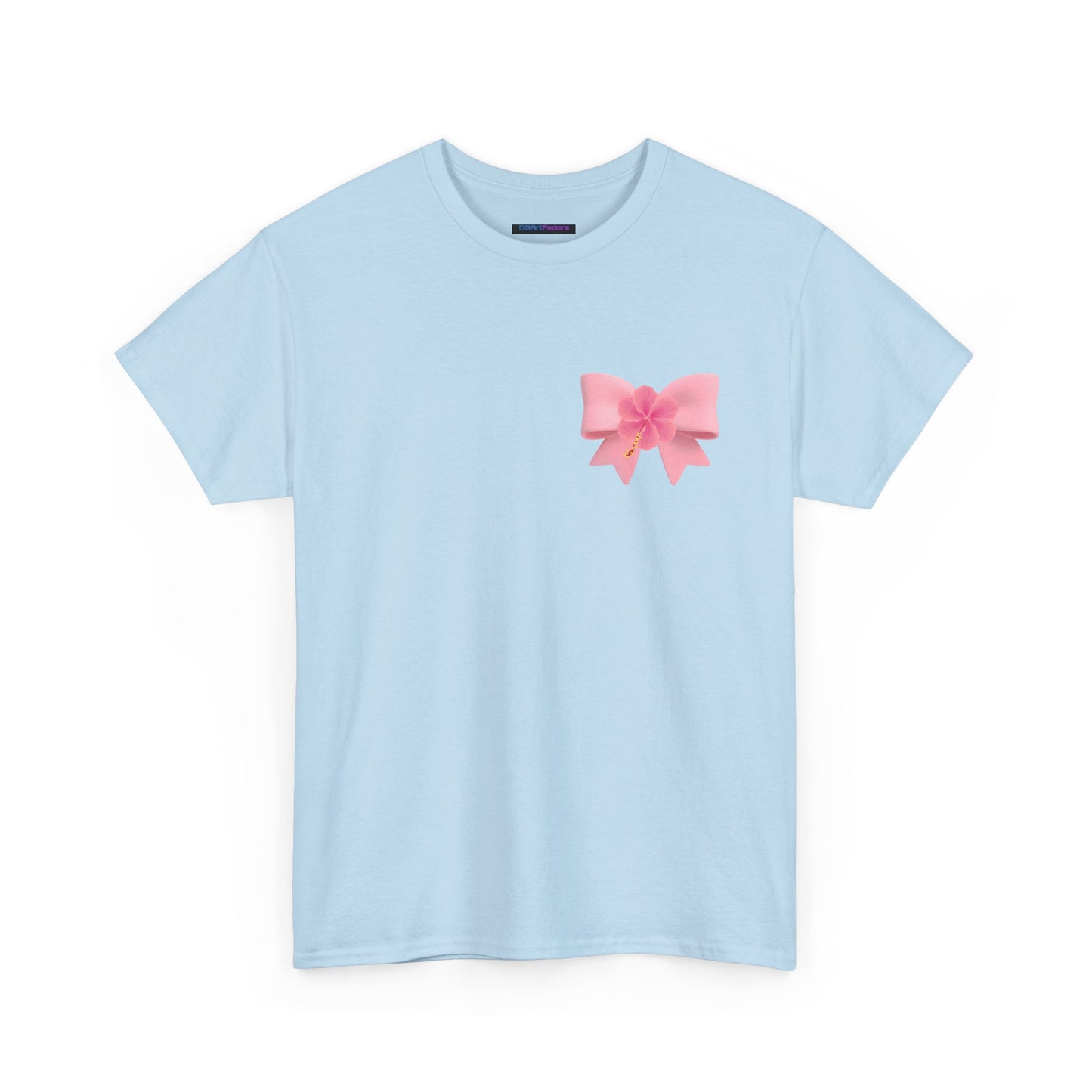Cute Pink Bow with Flower Accent - Heavy Cotton Tee
