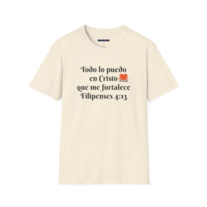 Unisex Softstyle T-Shirt - Filipenses 4:13 - Todo lo puedo en Cristo que me fortalece