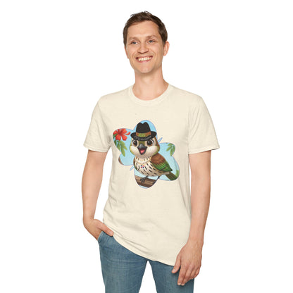 Unisex Softstyle T-Shirt of Ciguita on a Flamboyan Tree