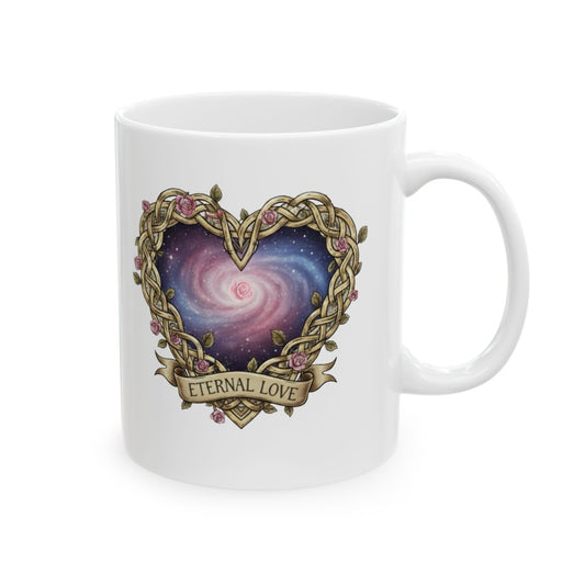 Ceramic Mug, (11oz, 15oz) Infinity Heart on Both Sides