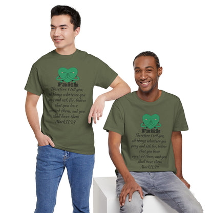 Unisex Heavy Cotton Tee - Faith Mark 11:24