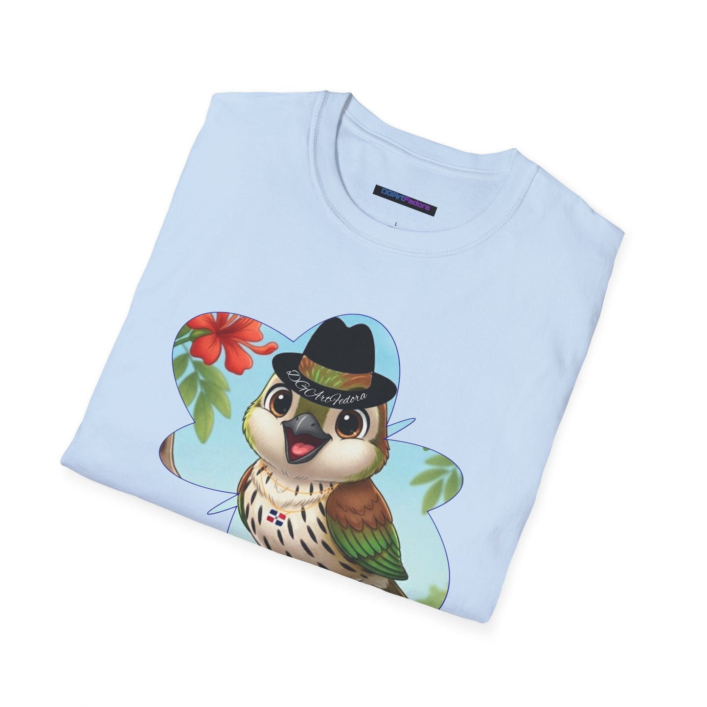 Unisex Softstyle T-Shirt of Ciguita on a Flamboyan Tree