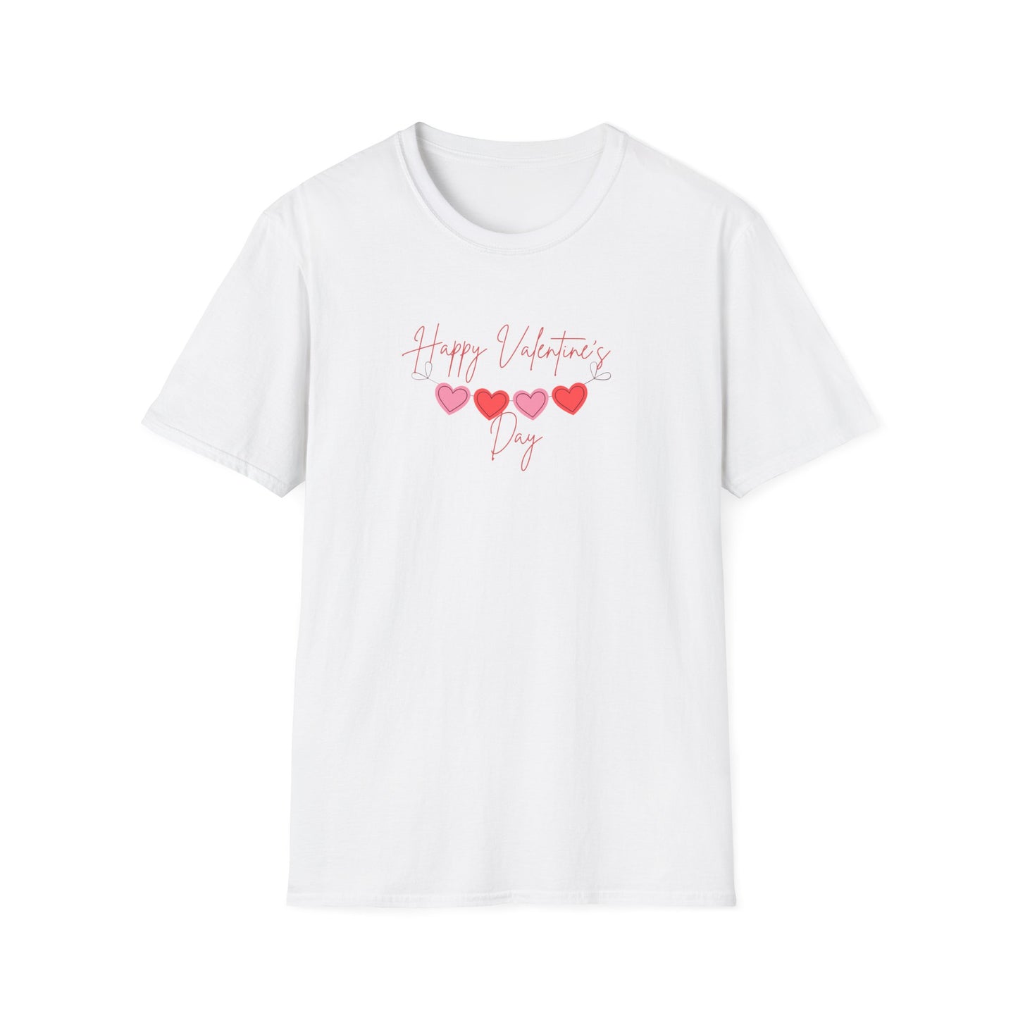Unisex Softstyle T-Shirt Happy Valentine's Day Four Hearts