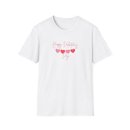 Unisex Softstyle T-Shirt Happy Valentine's Day Four Hearts
