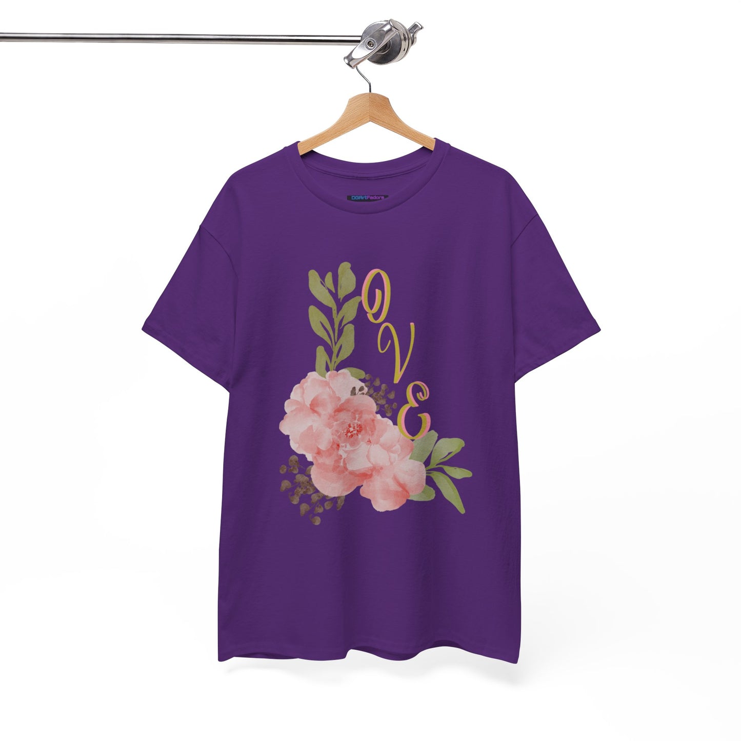 Floral “Love” Design - Unisex Heavy Cotton Tee