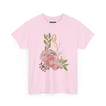 Floral “Love” Design - Unisex Heavy Cotton Tee