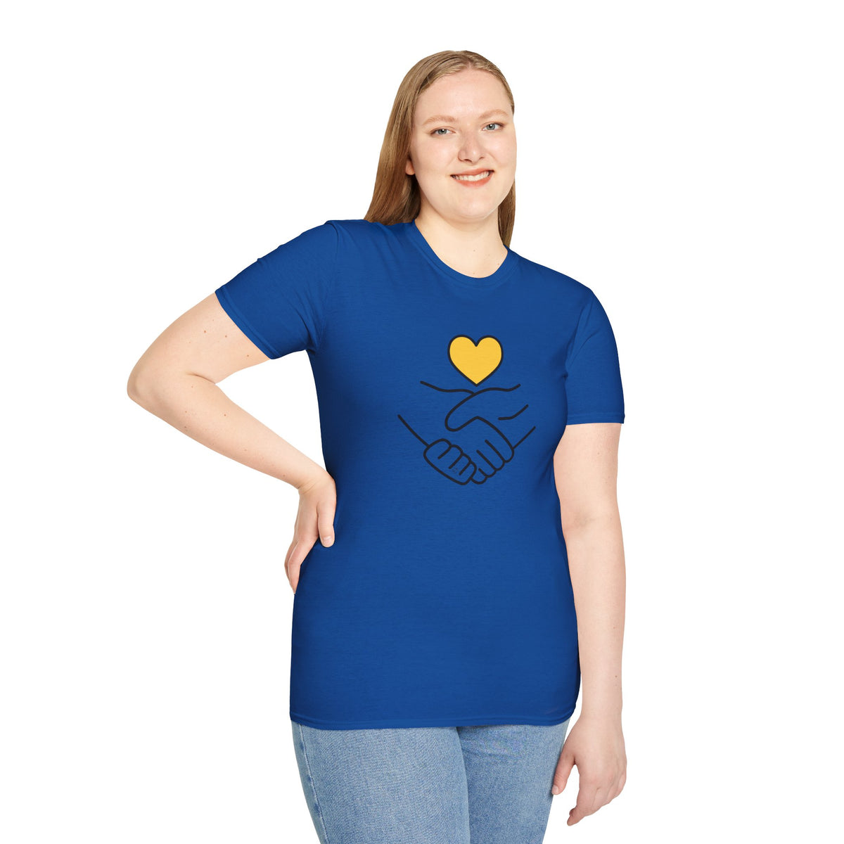 Unisex Softstyle T-Shirt Clasped Hands with Heart