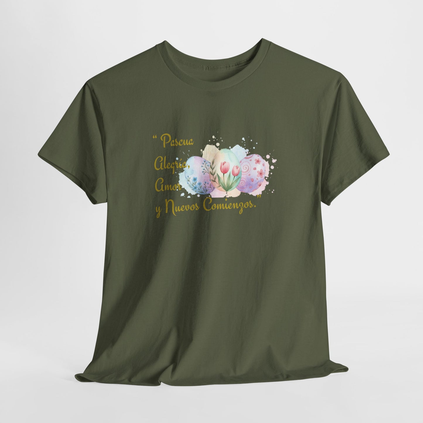 Unisex Heavy Cotton Tee - Easter, Joy, Love, & New Beginnings (Spanish Version)
