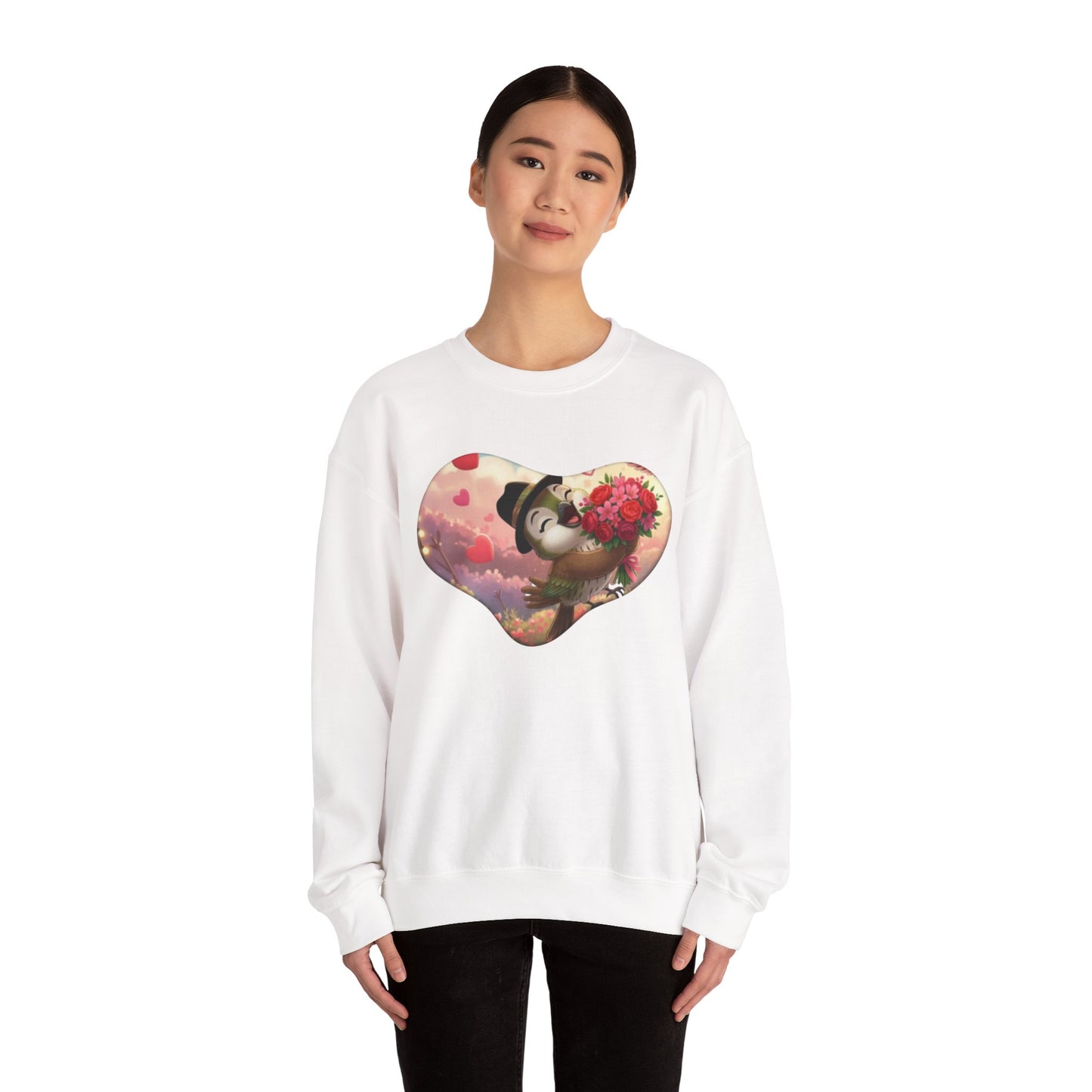 Unisex Heavy Blend Crewneck Sweatshirt San Valentin heart with ciguita.