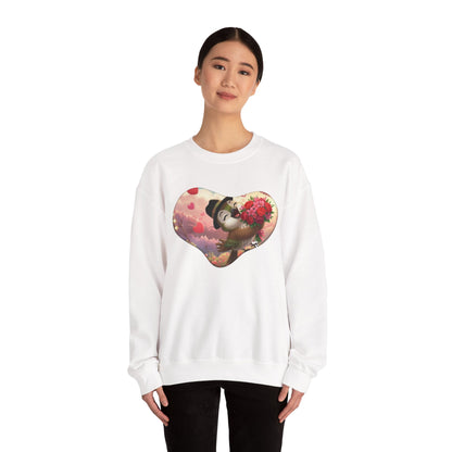 Unisex Heavy Blend Crewneck Sweatshirt San Valentin heart with ciguita.