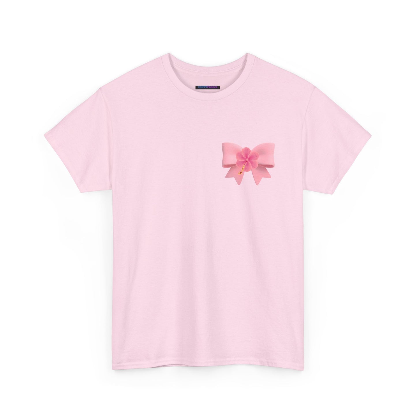 Cute Pink Bow with Flower Accent - Heavy Cotton Tee