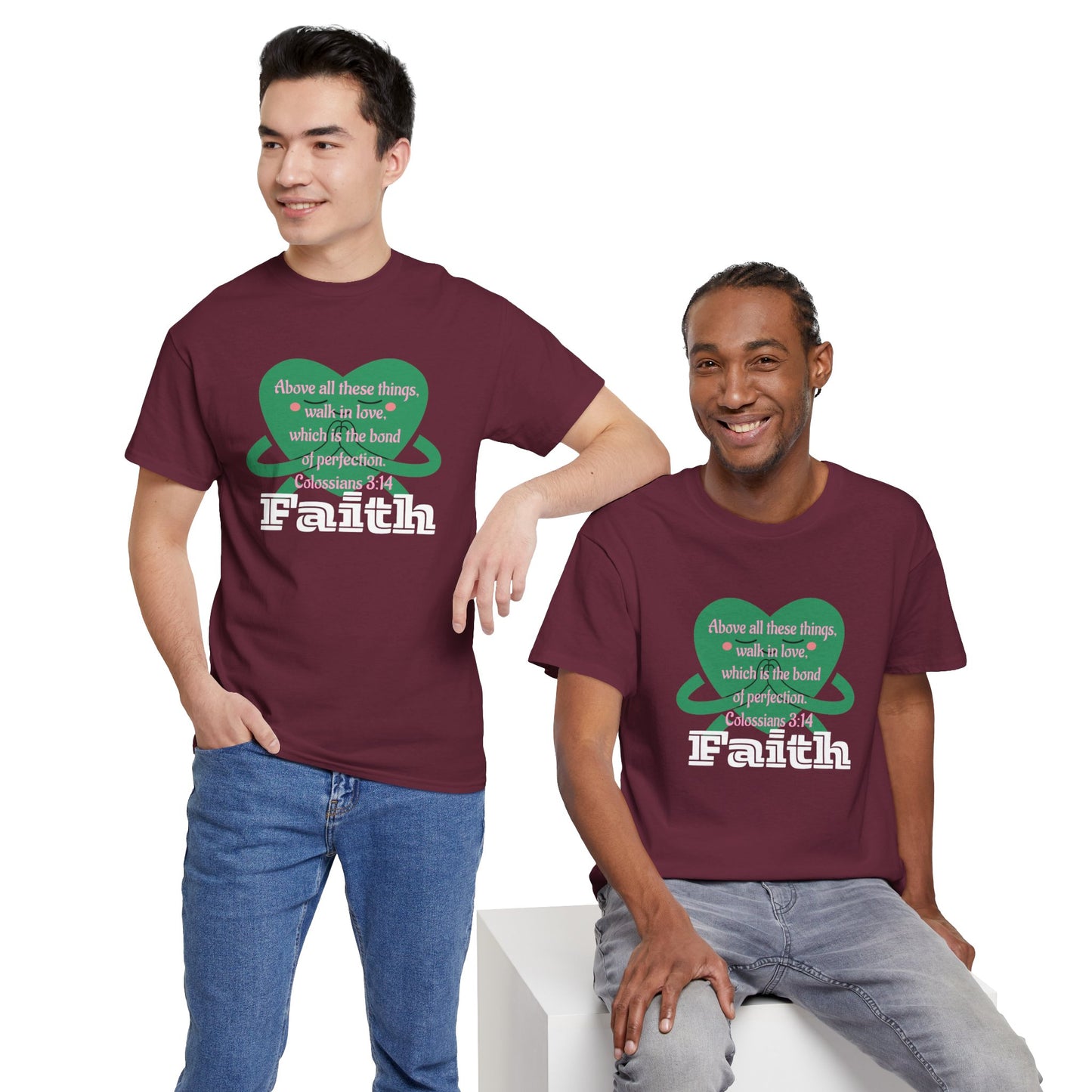 Unisex Heavy Cotton Tee -Faith, Colossians 3:14