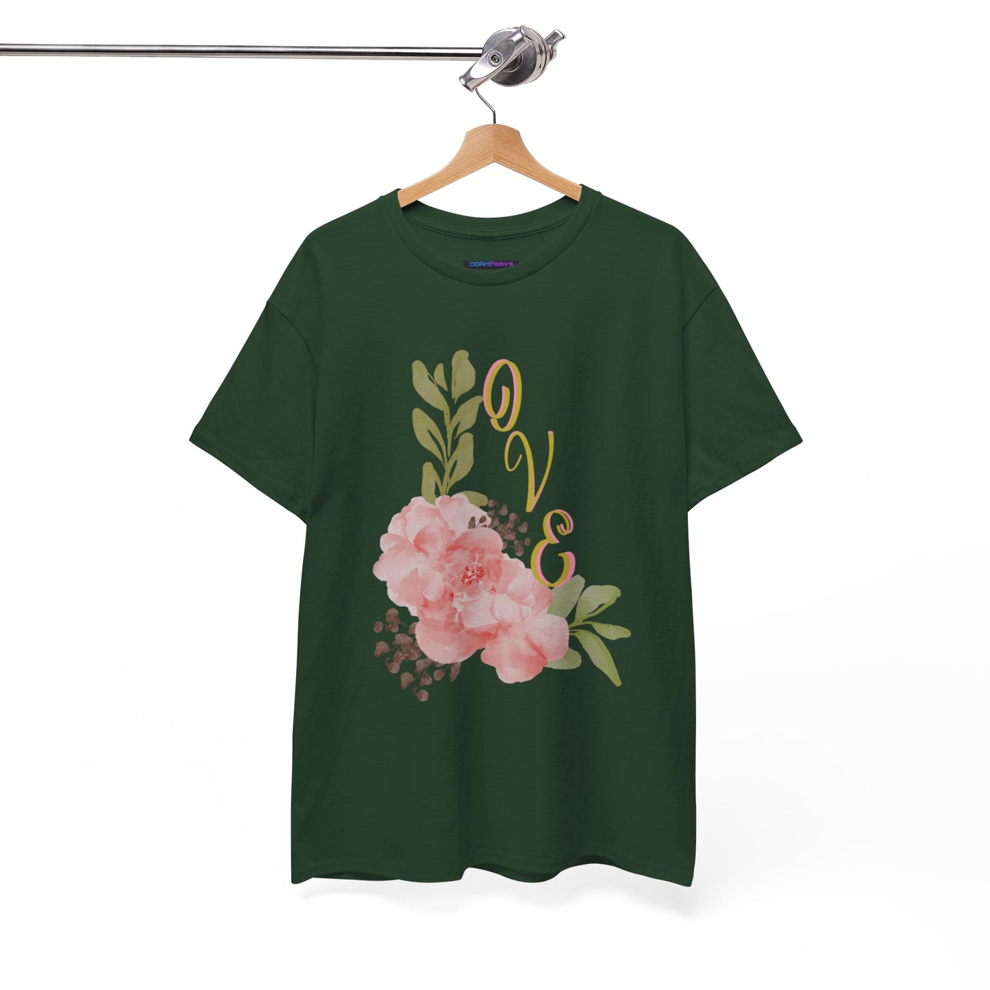 Floral “Love” Design - Unisex Heavy Cotton Tee