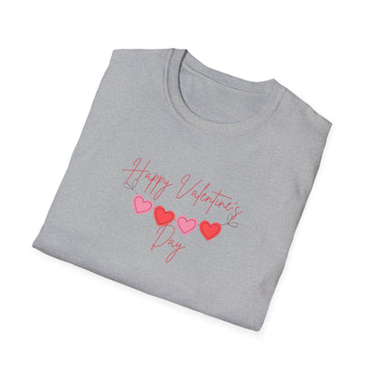Unisex Softstyle T-Shirt Happy Valentine's Day Four Hearts