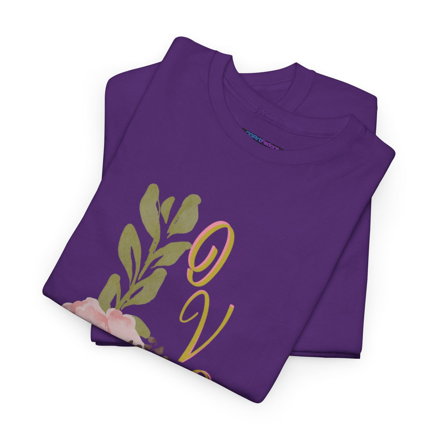 Floral “Love” Design - Unisex Heavy Cotton Tee