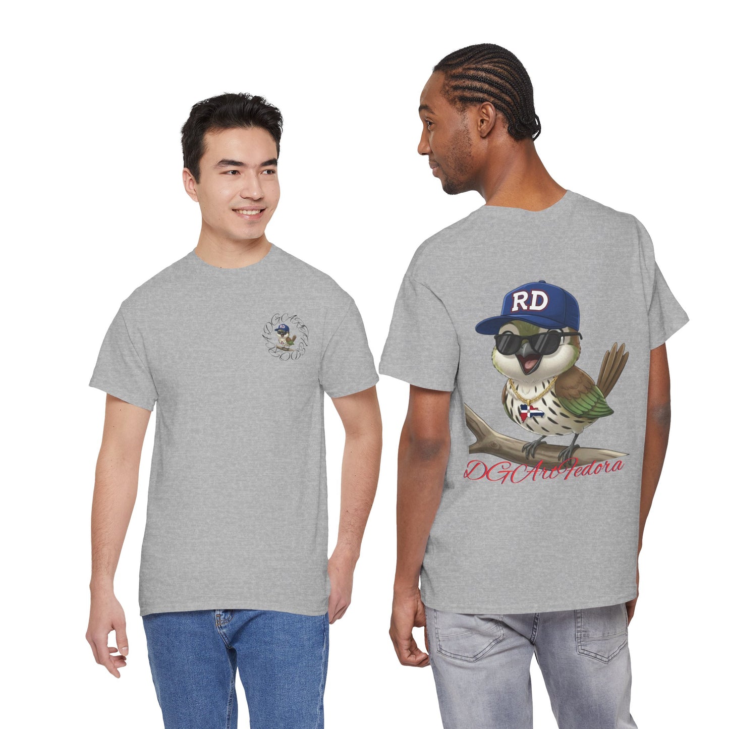 Unisex Heavy Cotton Tee - Cigüita y su Flow Dominicano - Front and Back