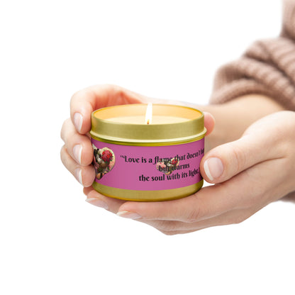 Love is a Flame Tin Candle