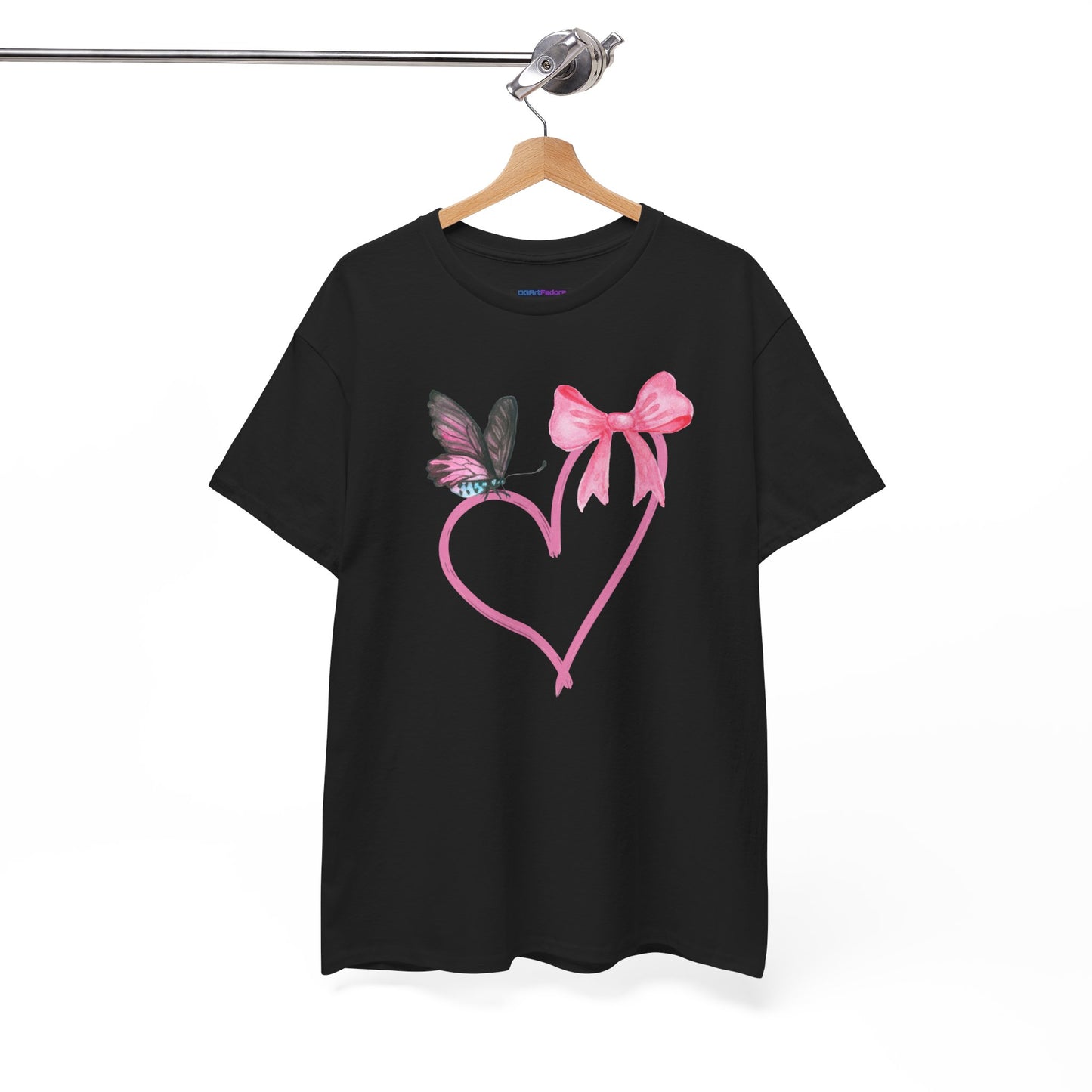 Unisex Heavy Cotton Tee Heart & Butterfly