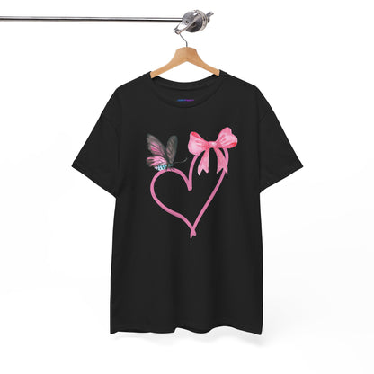 Unisex Heavy Cotton Tee Heart & Butterfly