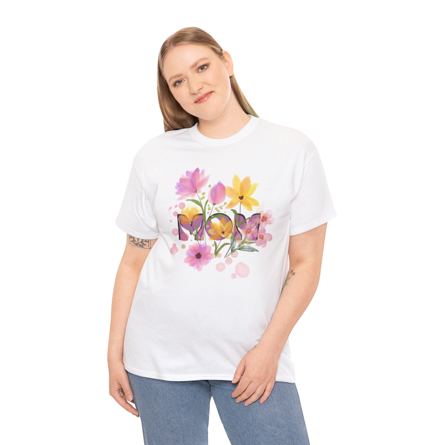 Soft Floral Mom Tribute Design - Heavy Cotton Tee