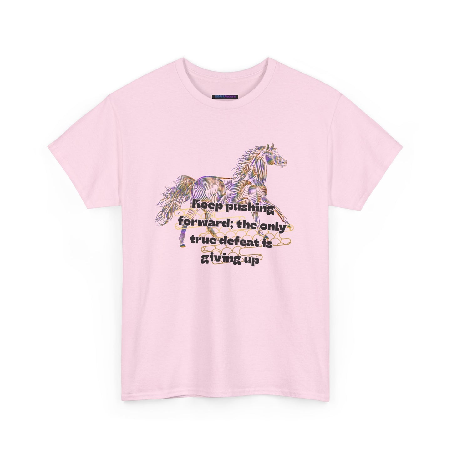 Unisex Heavy Cotton Tee Horse with a Quote Inspiring Success