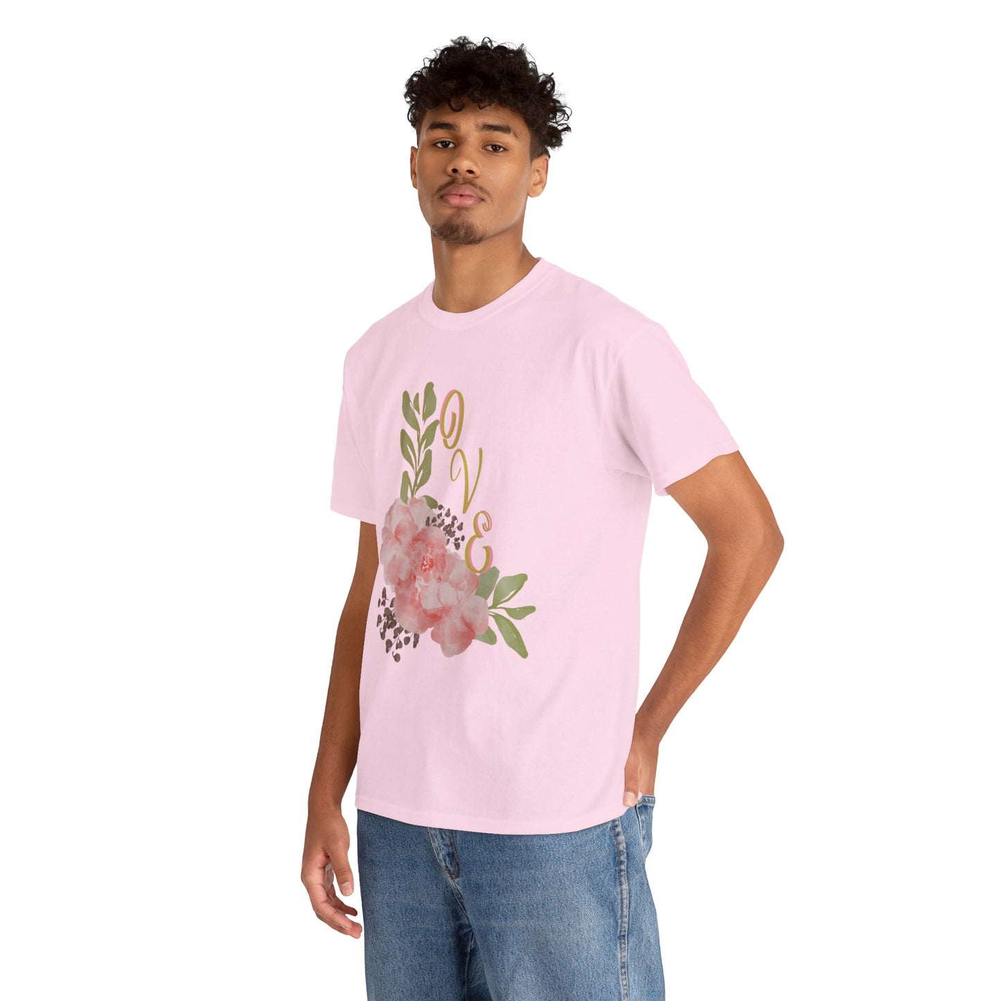Floral “Love” Design - Unisex Heavy Cotton Tee