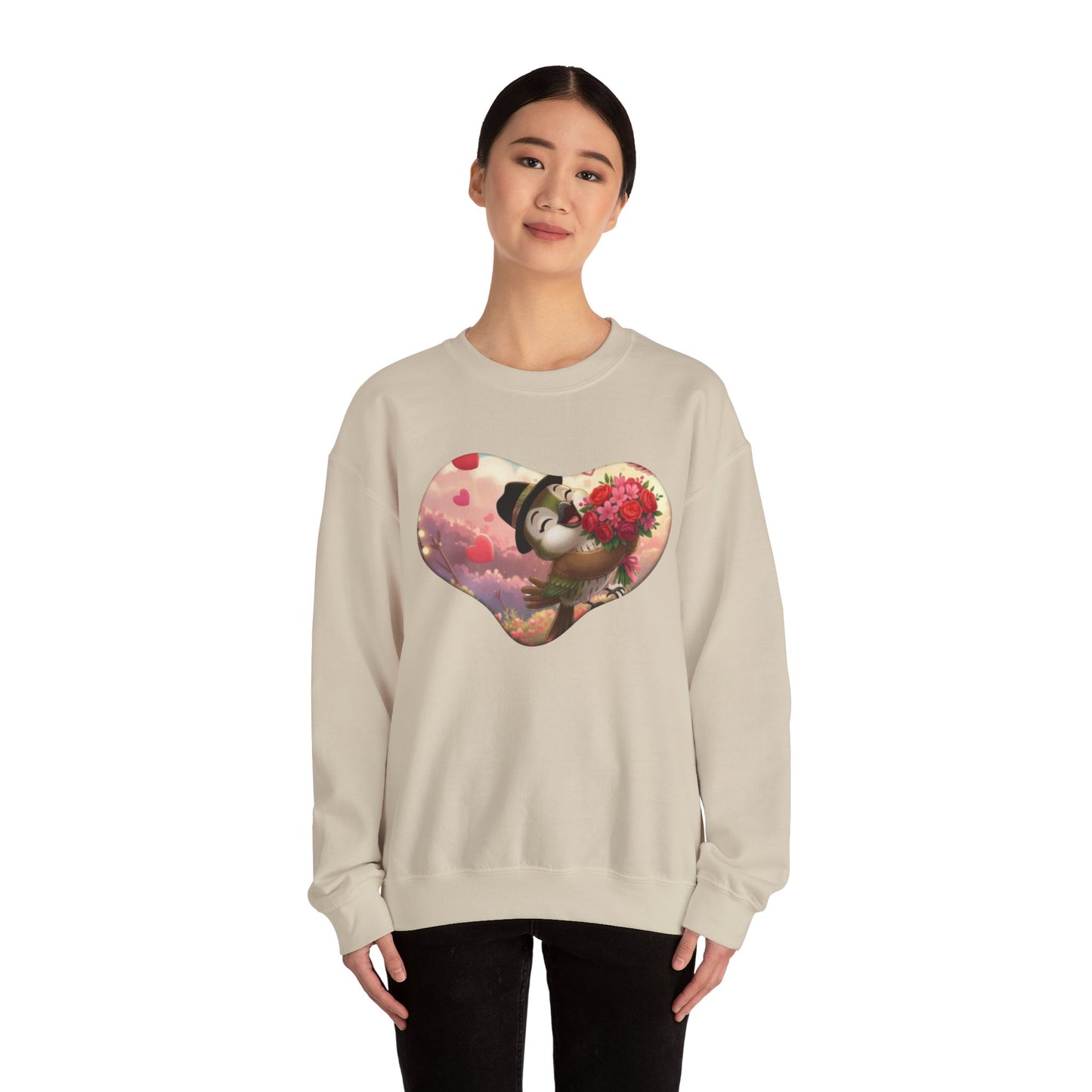Unisex Heavy Blend Crewneck Sweatshirt San Valentin heart with ciguita.