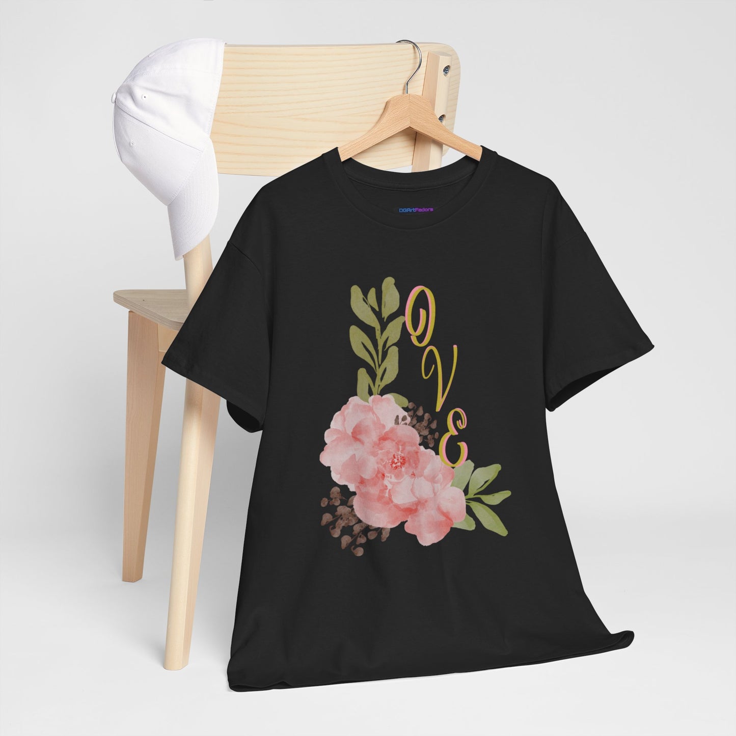 Floral “Love” Design - Unisex Heavy Cotton Tee