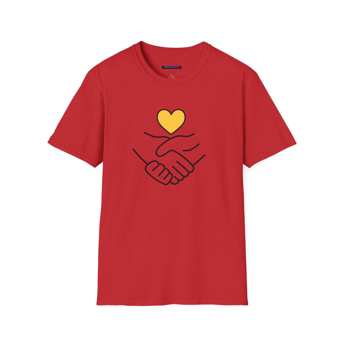 Unisex Softstyle T-Shirt Clasped Hands with Heart