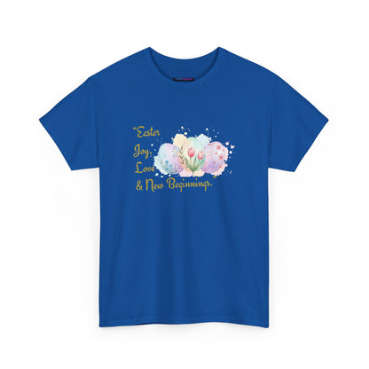 Unisex Heavy Cotton Tee - Easter, Joy, Love, & New Beginnings