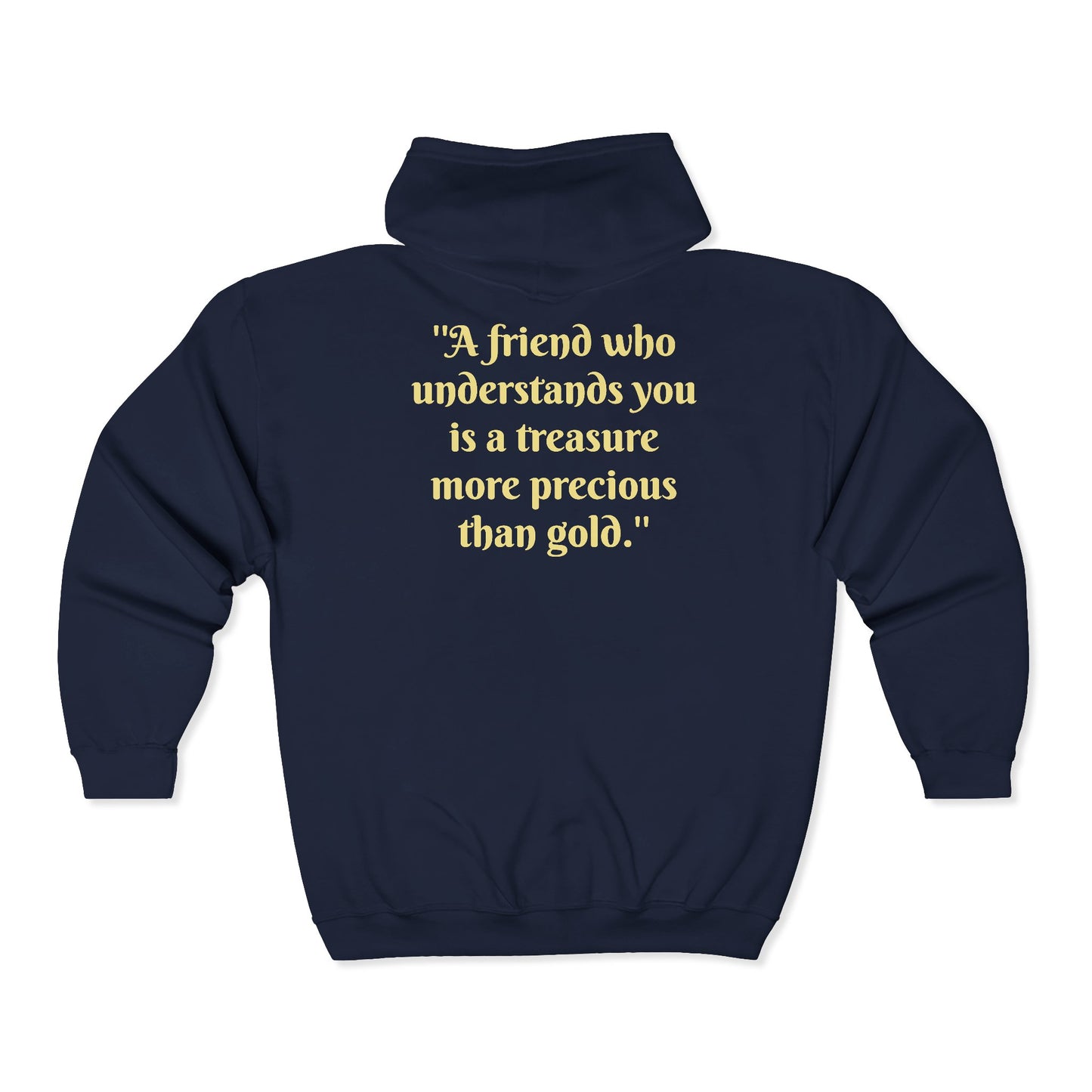 Unisex Heavy Blend Full Zip Hooded Sweatshirt Hand Shake and Friendship Quote