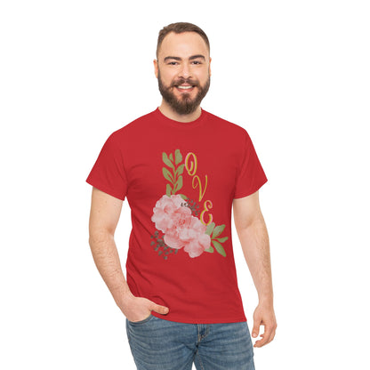 Floral “Love” Design - Unisex Heavy Cotton Tee