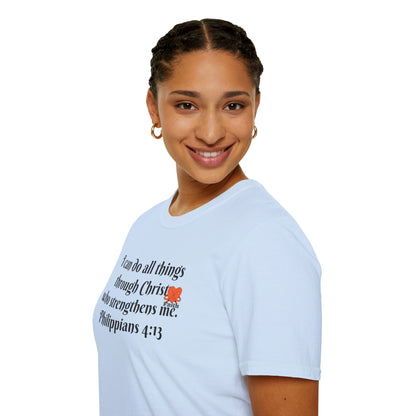 Unisex Softstyle T-Shirt -Philippians 4:13 - I can do all things
