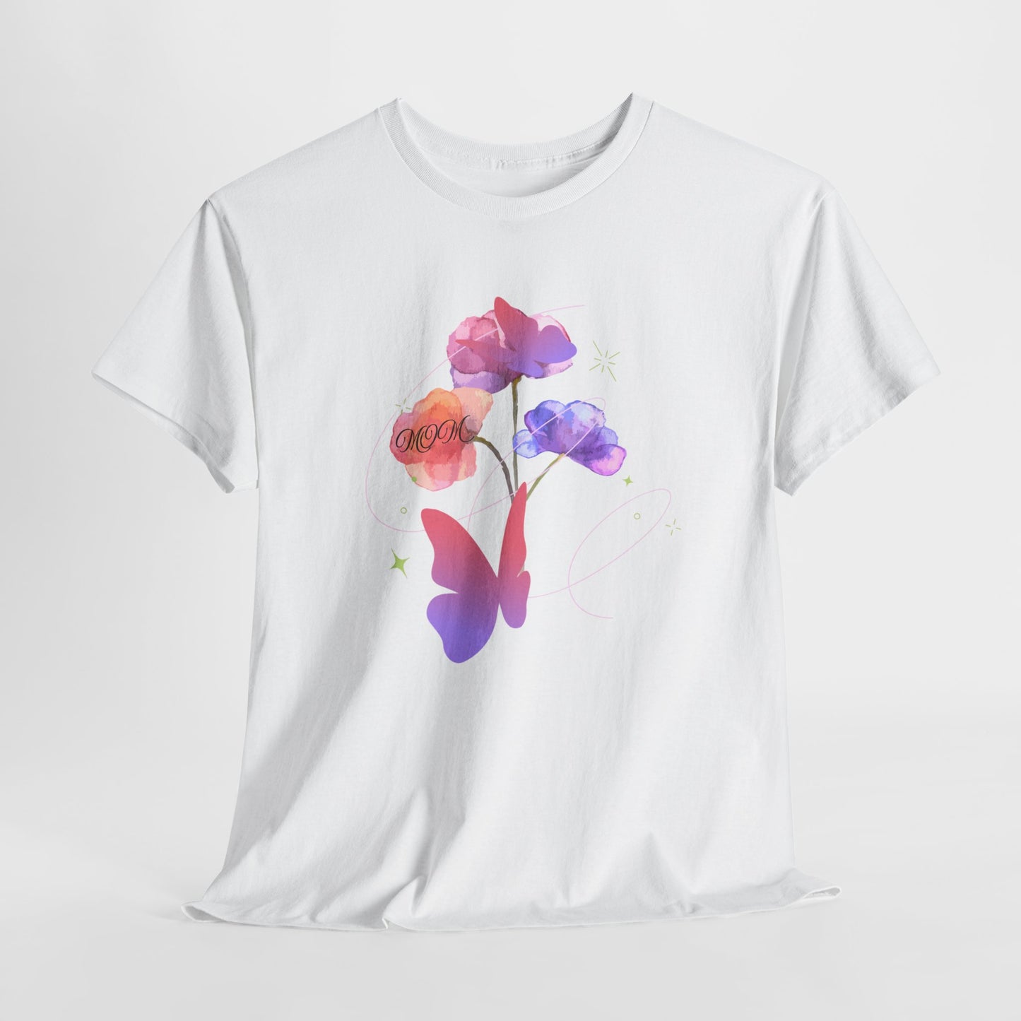Dreamy Watercolor Flowers & Butterfly - Heavy Cotton Tee