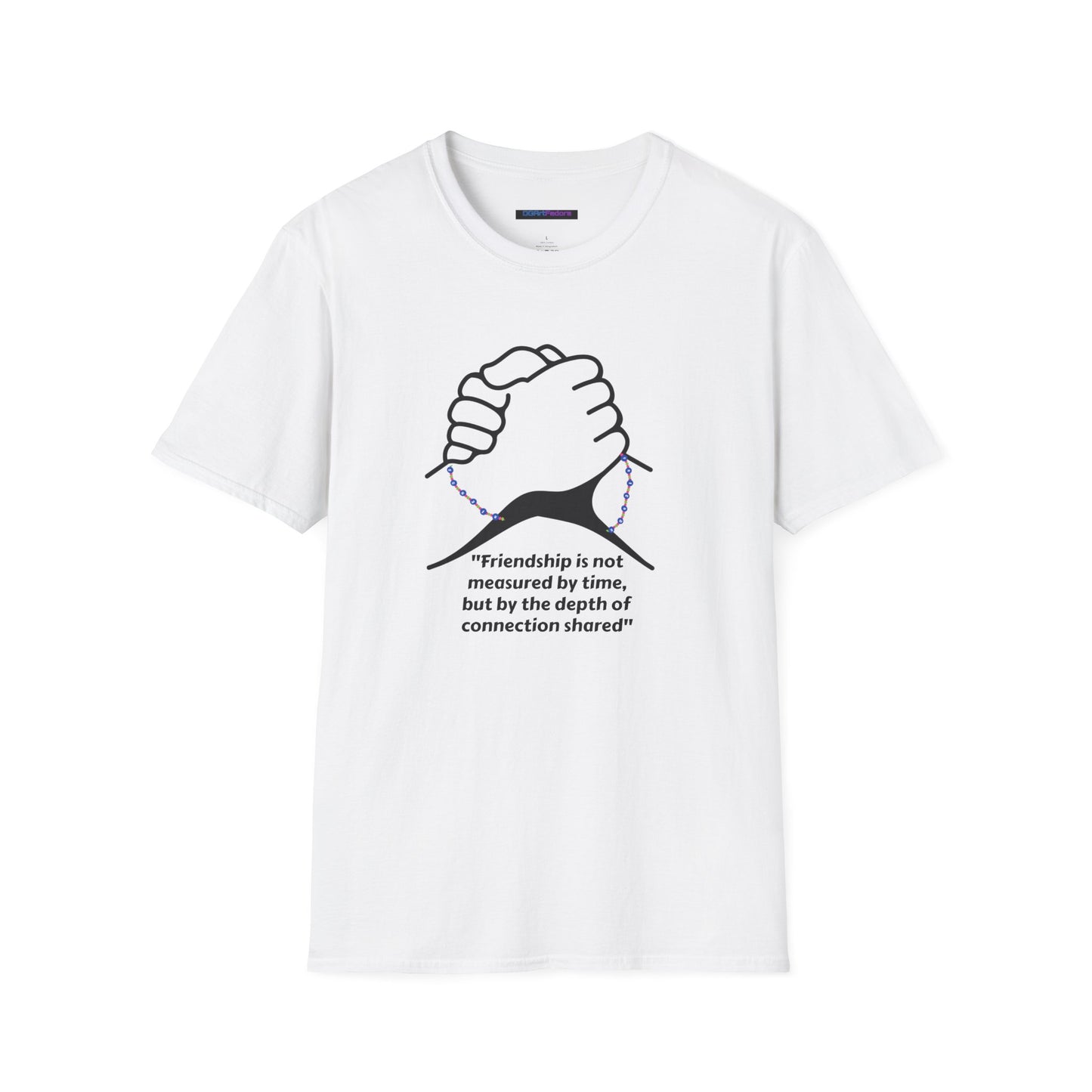 Unisex Softstyle T-Shirt Clasped Hands with Quote of Friendship