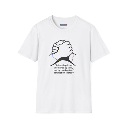 Unisex Softstyle T-Shirt Clasped Hands with Quote of Friendship