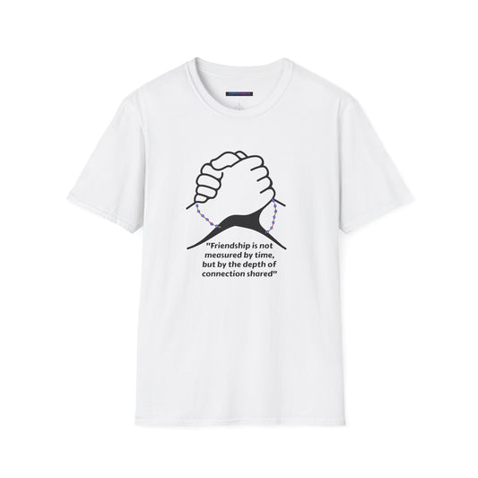 Unisex Softstyle T-Shirt Clasped Hands with Quote of Friendship