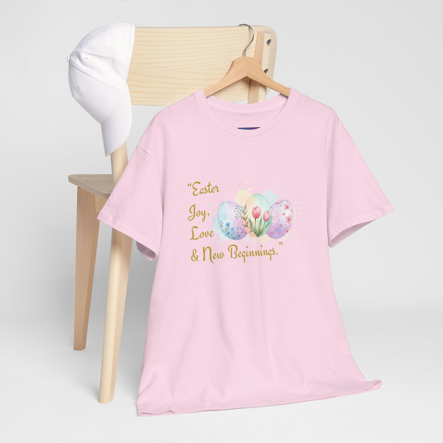 Unisex Heavy Cotton Tee - Easter, Joy, Love, & New Beginnings