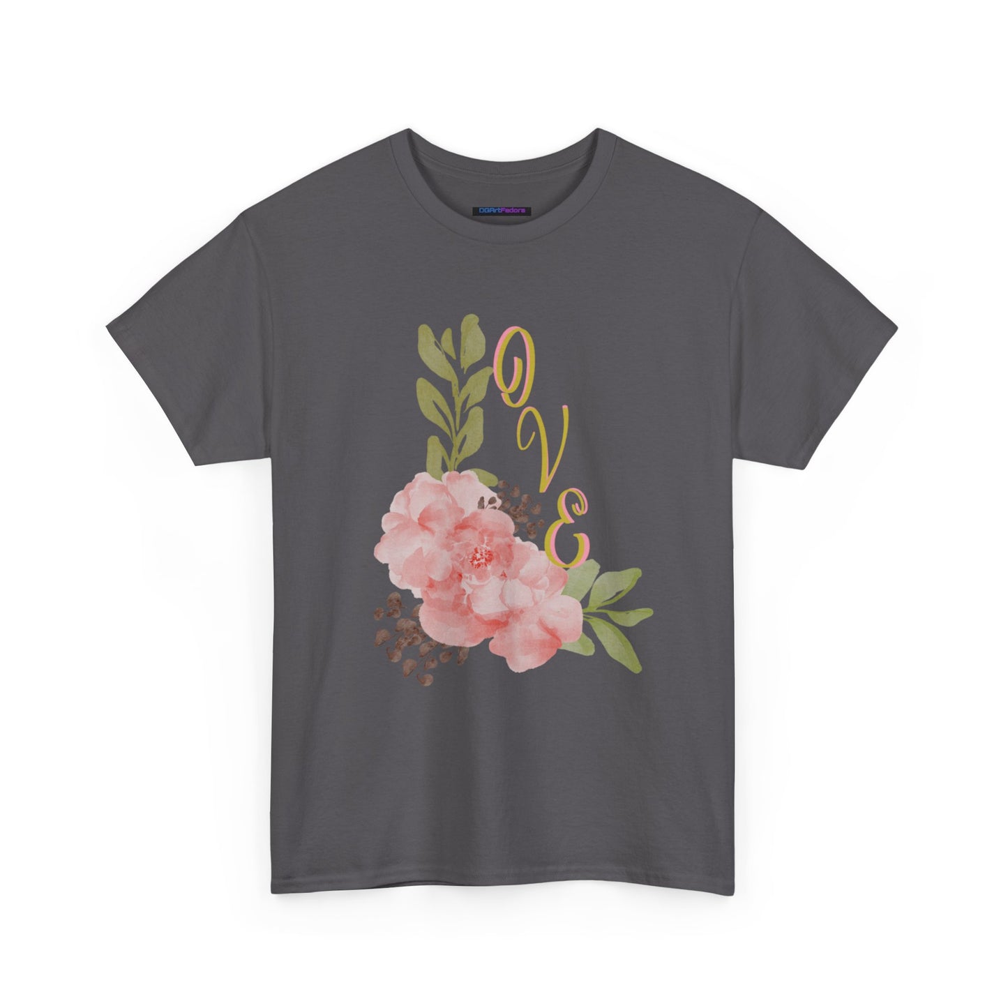Floral “Love” Design - Unisex Heavy Cotton Tee