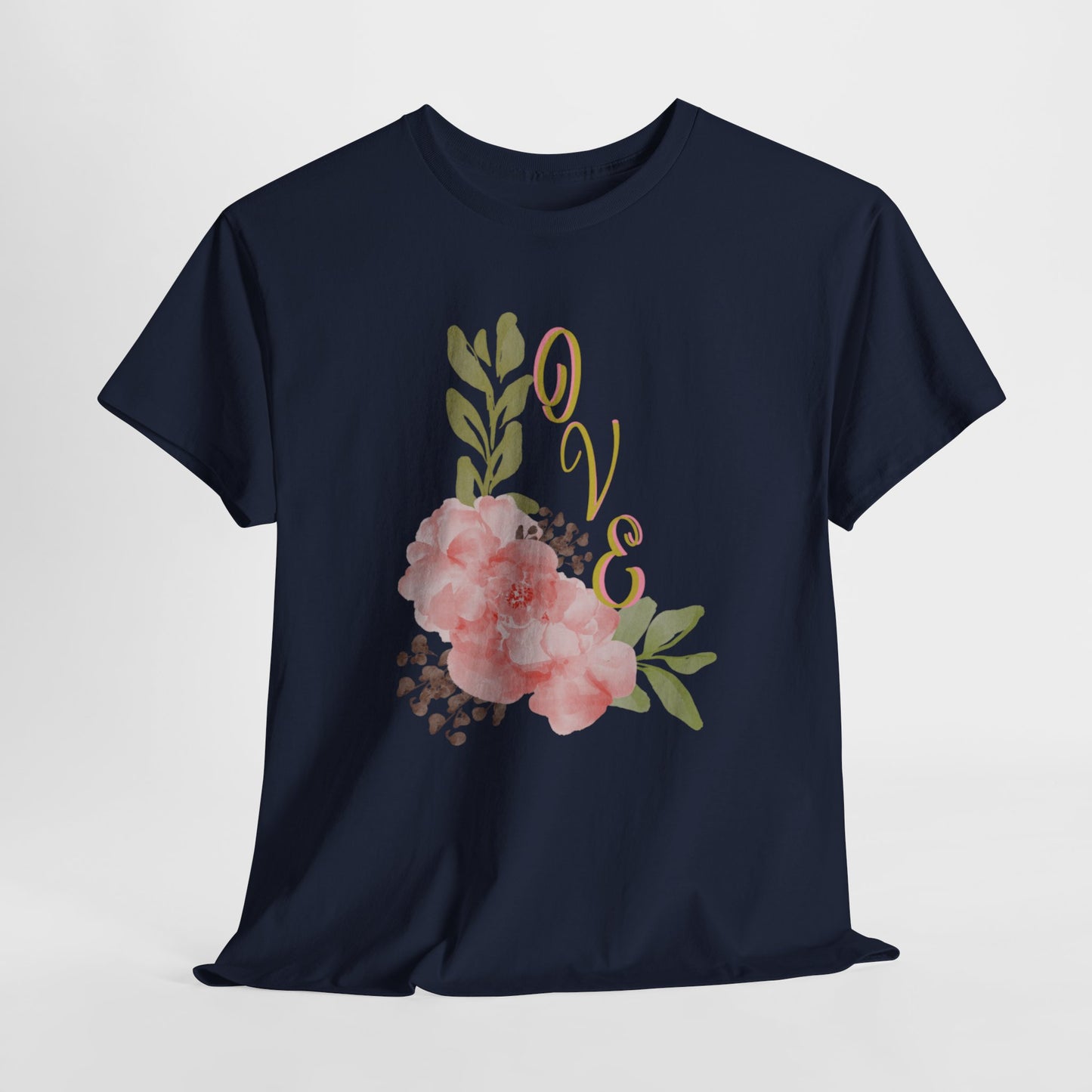 Floral “Love” Design - Unisex Heavy Cotton Tee