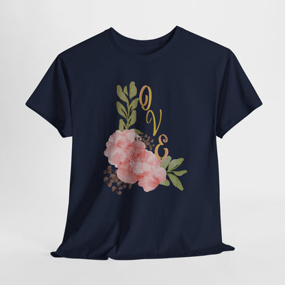 Floral “Love” Design - Unisex Heavy Cotton Tee
