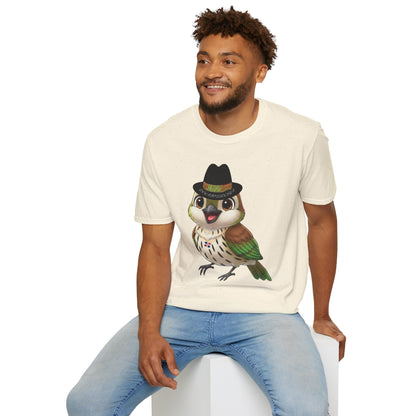 Unisex T-shirt Ciguita the Palmchat with Hat & Chain